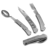 Interlocking knife, fork and spoon set