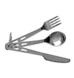 Titanium knife, fork and spoon set