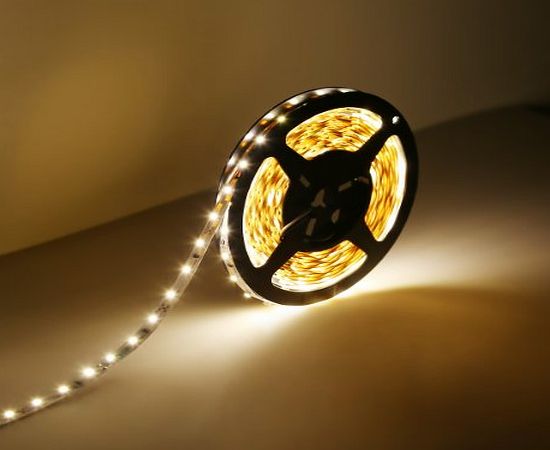LE Lampux 12V Flexible LED Strip Lights, LED Tape, Warm White, 300 Units 3528 LEDs, Non-waterproof, Light Strips, Pack of 5M
