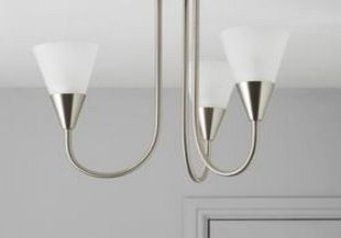 Reya Nickel Effect 3 Lamp Pendant Ceiling Light