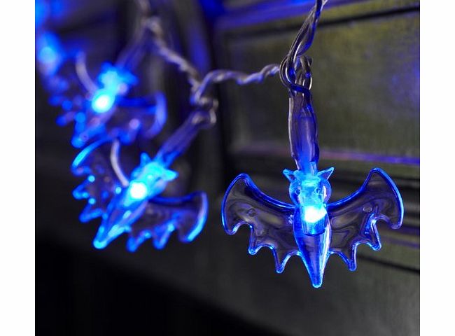 Lights4fun Battery Operated Halloween Bat Fairy Lights with 20 Blue LEDs by Lights4fun