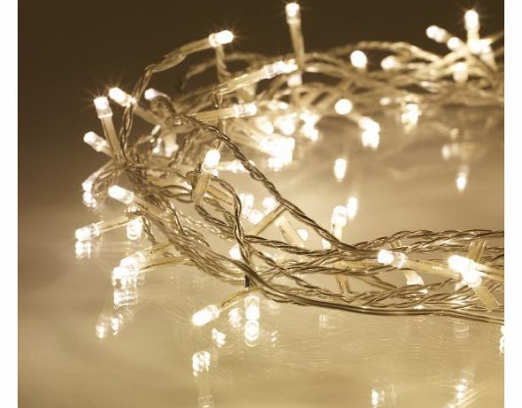Indoor Fairy Lights with 100 Warm White LEDs on 8m of Clear Cable by Lights4fun