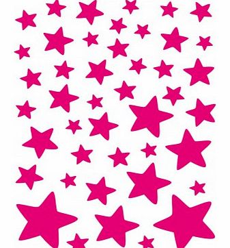 Stickers - sheet of neon pink stars `One size