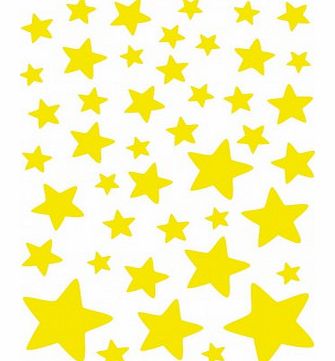 Stickers - sheet of neon yellow stars `One size