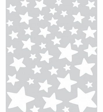 Stickers - sheet of white stars `One size
