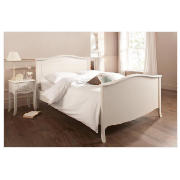 Double Bed Frame, Ivory with Sealy