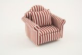 DOLLS HOUSE 1/12 SCALE/ RED AND WHITE CHAIR/ BRAND NEW