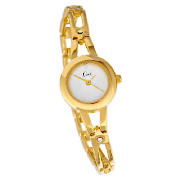 Limit ladies gold plate scroll dial watch