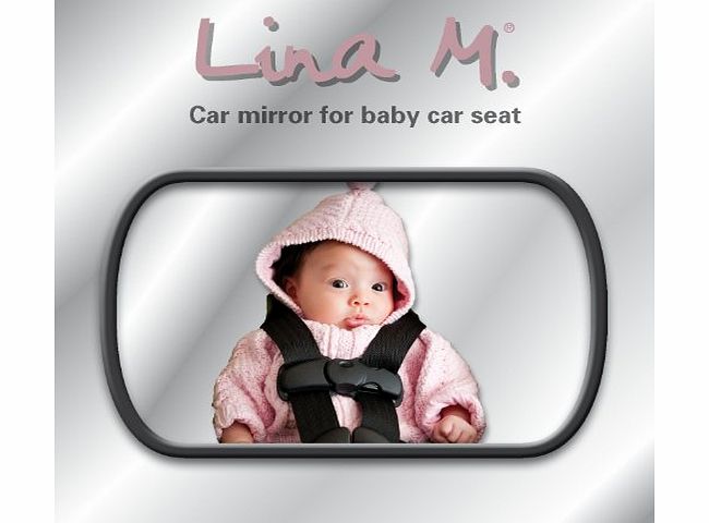 rear mirror for car seats, infant carrier and rear-facing car seats, to monitor your child on the back seat, with two attachment variants (attachment to the headrest or the rear window). Size