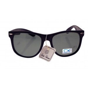 LINDA FARROW Black Matte Wayfarer Style Sunglasses
