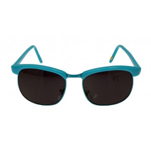 LINDA FARROW Blue Clubmaster Style Sunglasses