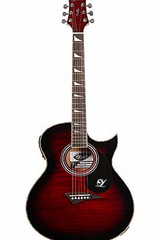Lindo Gitarren Lindo ORG-SL Slim Electro Acoustic Guitar with Pre-amp and Integrated Tuner/Accessories - Red