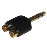 Lindy 6.3mm Stereo Jack to 2x RCA/ Phono Female