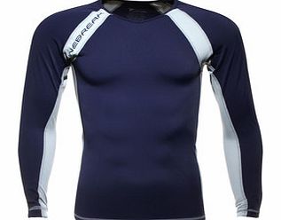 Long Sleeve Compression T-Shirt Navy/Silver