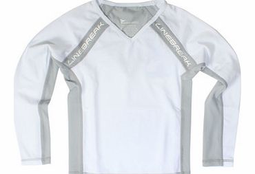 Linebreak Long Sleeve Kids Compression T-Shirt White/Silver