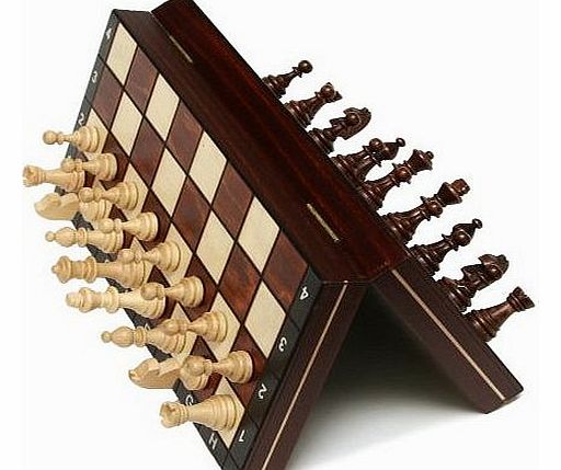 Lion Chess Magnetic Travel Chess Set, Brown, approx. 26 x 26 cm