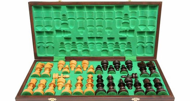 Lion Chess Old Polish Chess Set, 144mm, Cherry Wood