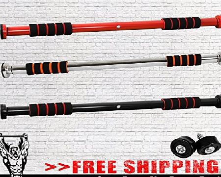 Lions Exercise Door Bar Pull Chin Up Home Gym Fitness Strength Training workout 100cm (Black)