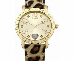 Lipsy Ladies Gold and Animal Print Watch