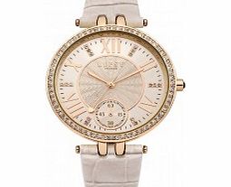 Lipsy Ladies Rose Gold and Nude Strap Watch