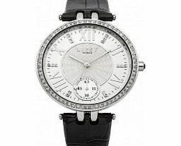 Lipsy Ladies Silver and Black Strap Watch