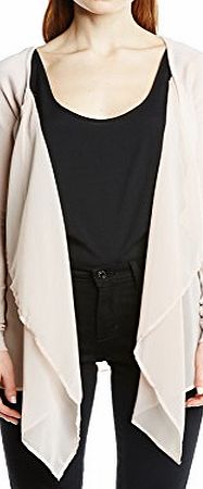 Lipsy Womens Chiffon Long Sleeve Cardigan, Beige (Neutral), Size 14