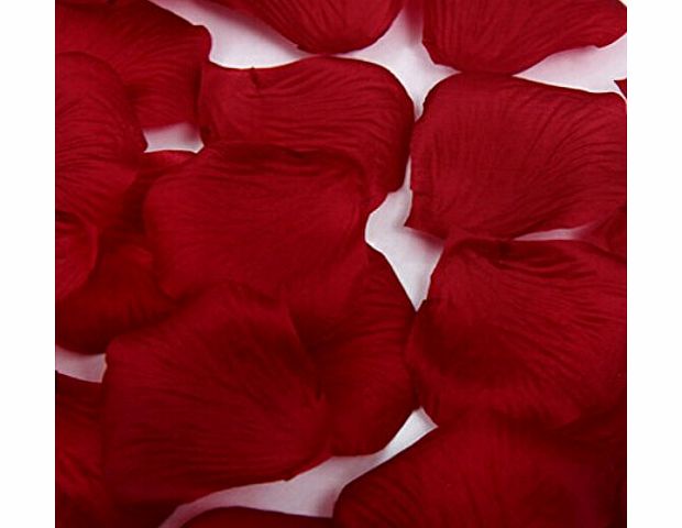 Liroyal 1000 Pcs Heart Shaped Red Rose Petals,Wine red