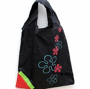 Liroyal Strawberry Folding Fold up Reusable Compact Eco periodic duty Recycling use Shopping Bag (Black)
