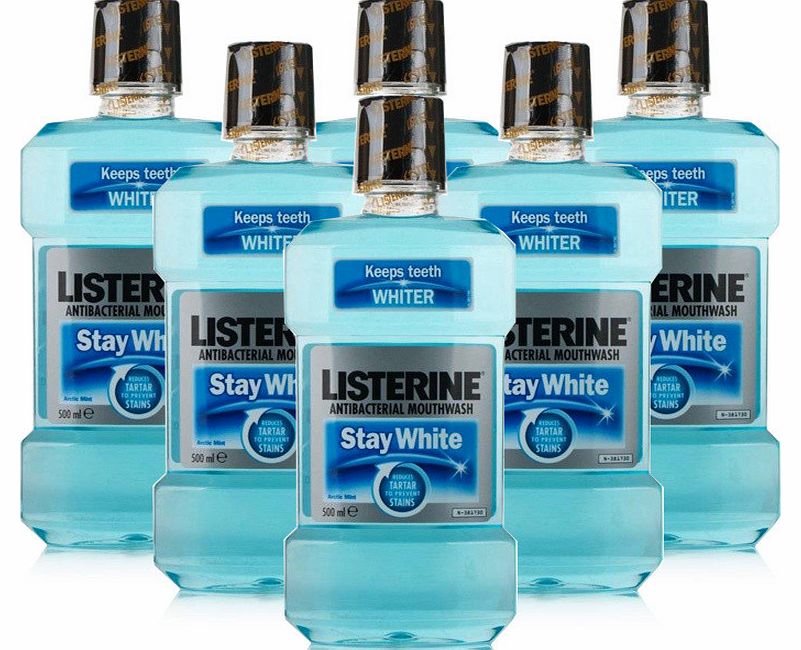 Listerine Antibacterial Mouthwash Stay White 6