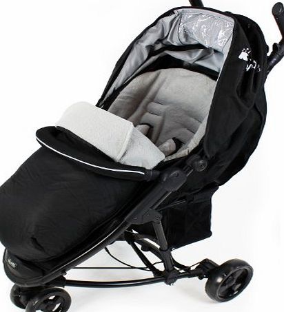 LiTeBlkGreyFm iSafe Visual 3 Universal Deluxe 2 In 1 Footmuff Cosytoes Liner - Black amp; Grey