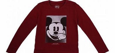 Mickey LS T-shirt Cherry red `10 years,12