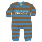 Little Green Radicals Dolphin Friendly Playsuit (Blue And Brown Stripes)