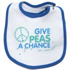 Little Green Radicals Give Peas A Chance Bib (Kitten White)