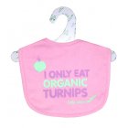 Little Green Radicals I Only Eat Organic Turnips Bib - Flamingo Pink