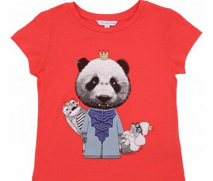 Panda T-shirt Raspberry red `8 years,10 years