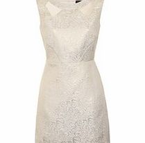 Little Mistress Cream paisley print cut-out mini dress