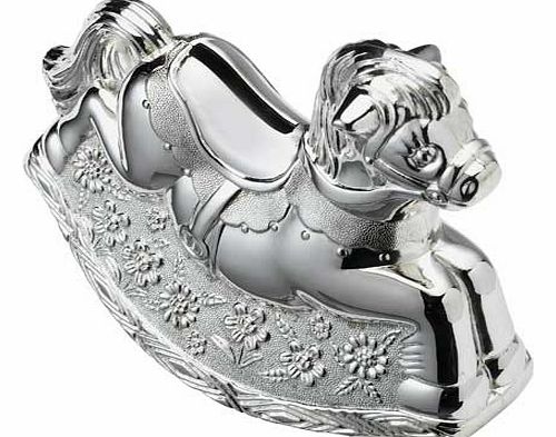 Little Ones Silver Plated Rocking Horse Money Box