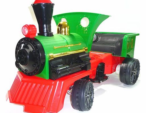 Ride on Kids Electric 12v Battery Powered Play Train Engine Green - New