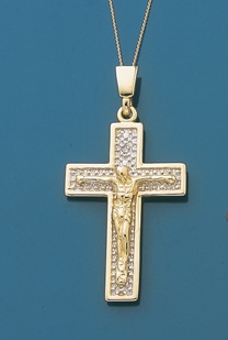 diamond-set crucifix pendant