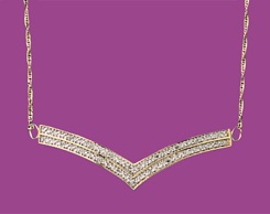 diamond-set wishbone necklet