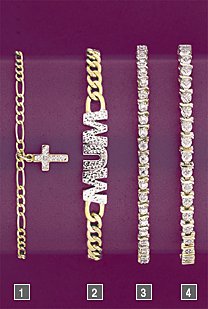 figaro bracelet with diamond-set cross