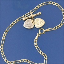 figaro message diamond-set heart bracelet