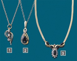 sapphire and cubic zirconia pendant