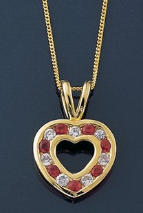 sapphire and cubic zirconia-set heart pendant