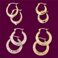 set of 2 creole earrings