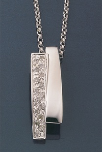white gold 2-bar pendant