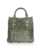 Coal Washed Leather Tote Bag