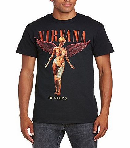 Live Nation Mens Nirvana - In Utero Crew Neck Short Sleeve T-Shirt, Black, X-Large