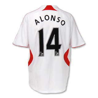 Liverpool Adidas 07-08 Liverpool away (Alonso 14)