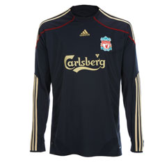 Liverpool Adidas 09-10 Liverpool L/S away shirt - Kids
